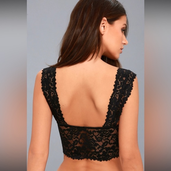 Free People Intimately Black Lace Dream Away Bralette, Brami, camisole. SM 0-4 - Picture 3 of 16